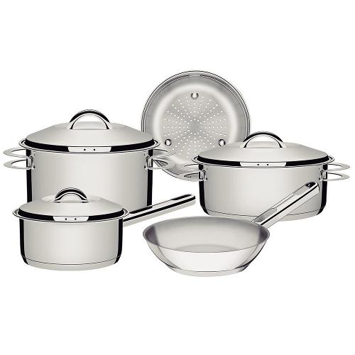 Conjunto de Panelas Tramontina Solar 5 Peças Aço Inox Fundo Triplo - 65510/780