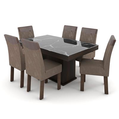 Conjunto Mesa com 6 Cadeiras Talismã Milão 160x93