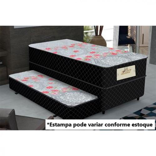 Bicama Box Conjugado Solteiro Gazin Capri 88x188 com Cama Auxiliar Molas Bonnel