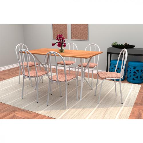 Conjunto Sala De Jantar Artefamol Bruna Mesa Com 6 Cadeiras