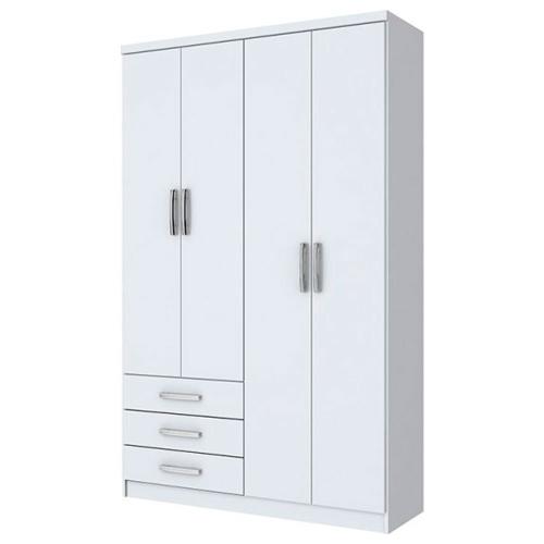 Guarda-Roupa Solteiro 4 Portas 3 Gavetas Henn Caju