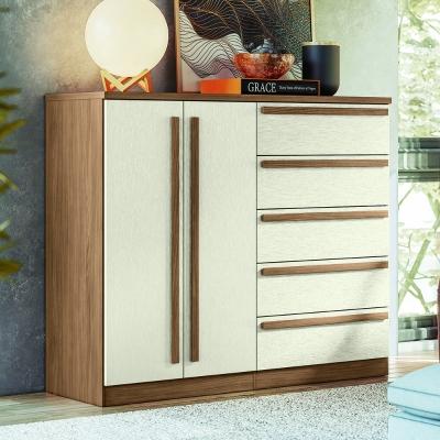 Cômoda 2 Portas e 5 Gavetas Málaga Gold Santos Andirá