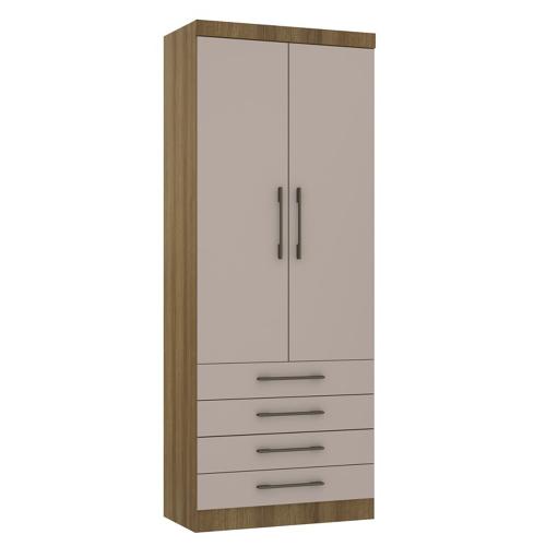 Módulo De Guarda Roupa Eucamoveis Paris 2 Portas 4 Gavetas