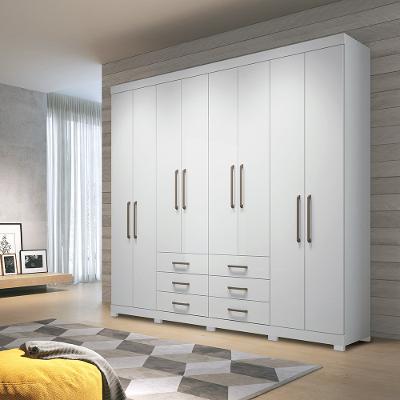 Guarda Roupa Casal 238cm 8 Portas 6 Gavetas com Pés Havana Master Santos Andirá