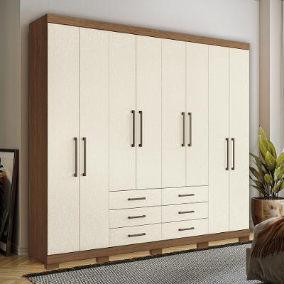 Guarda Roupa Casal 238cm 8 Portas 6 Gavetas com Pés Havana Master Santos Andirá