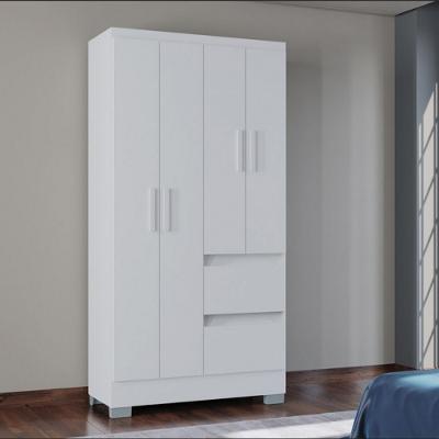 Guarda Roupa Solteiro 4 Portas 2 Gavetas Nápoles Poquema