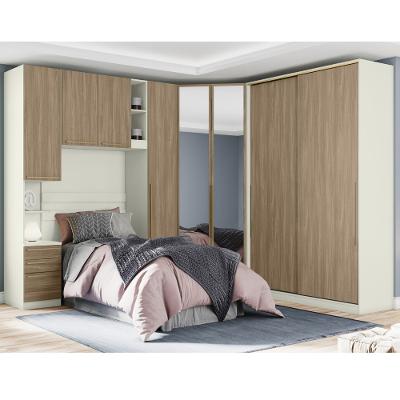 Quarto Solteiro Completo Henn Seletto 5 Peças 8 Portas 3 Gavetas