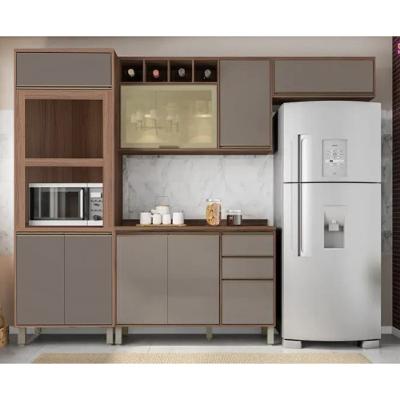 Cozinha Modulada 4 Peças 8 Portas 3 Gavetas Sem Tampo Yara Luciane