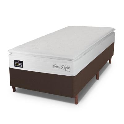 Cama Box Baú Solteiro Hellen Ortopédico Konfort Espuma D33 Pillow Top 88x188x60cm