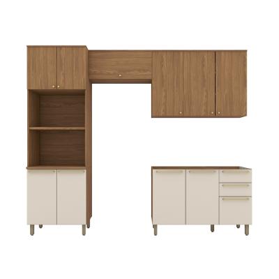 Cozinha Modulada 4 Peças 10 Portas 3 Gavetas Sem Tampo Requinte Henn