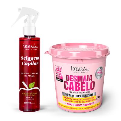 Kit Vinagre Capilar com Desmaia Cabelo 350g Forever Liss