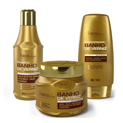Kit Banho De Verniz Com Shampoo Condicionador E Máscara 250G Forever Liss