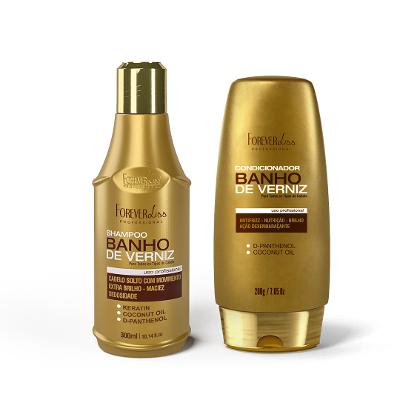 Kit Banho De Verniz Com Shampoo E Condicionador Forever Liss