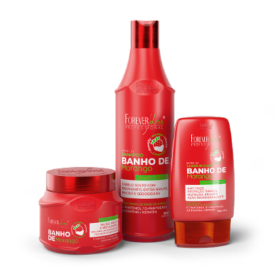 Kit Banho De Verniz Morango Brilho Extremo Forever Liss