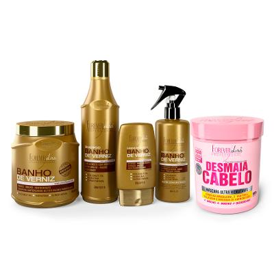 Kit Banho De Verniz Com Desmaia Cabelo Forever Liss