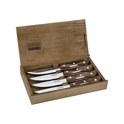 Conjunto de Facas Jumbo para Churrasco Polywood Castanho 4pçs - Tramontina