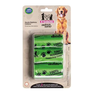 Conjunto de Sacola Higiênica Plástico Verde 4L - Sanremo