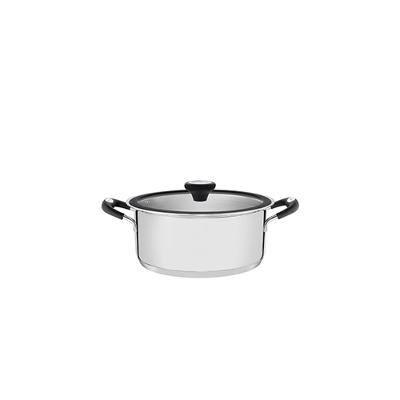 Caçarola Rasa Aço Inox com Fundo Triplo Solar Silicone 20cm - Tramontina