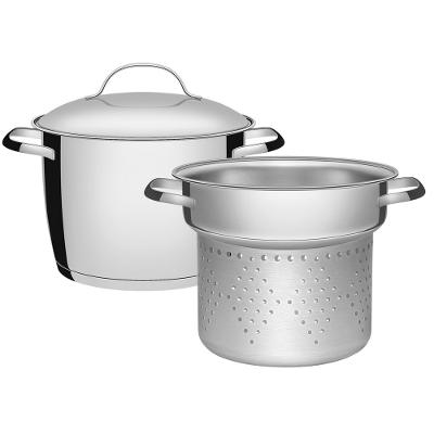 Jogo Cozi-Pasta 2 pçs em Aço Inox com Fundo Triplo Linha Allegra - Tramontina
