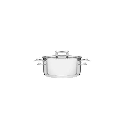 Caçarola Rasa em Aço Inox Brava com Duas Alças e Fundo Triplo 16cm - Tramontina