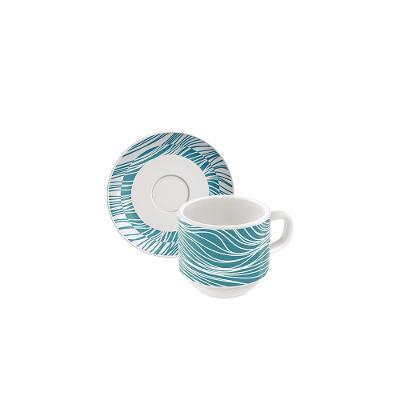 Conjunto Xícara e Pires de Café Clarice em Porcelana Decorada - Tramontina