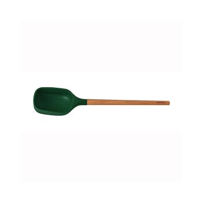 Colher de Servir Live em Silicone Verde com Cabo de Madeira - Tramontina