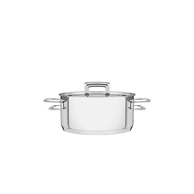 Caçarola Rasa em Aço Inox Brava c/ Duas Alças e Fundo Triplo 24cm - Tramontina