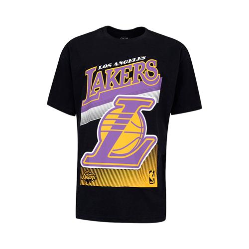 Camiseta Básica Masculina Estampada Plus Size Los Angeles Lakers Preta N592A - NBA