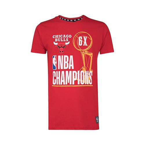 Camiseta Básica Masculina Estampada Chicago Bulls Vermelha N585A - NBA