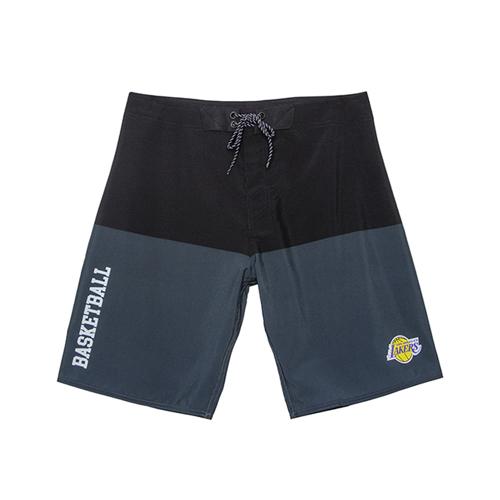 Boardshort Sintético Masculino Sublimado Los Angeles Lakers Preto N698A - NBA