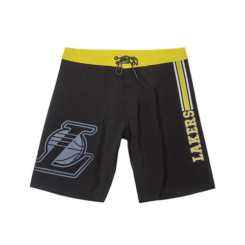 Boardshort Sintético Masculino Sublimado Los Angeles Lakers Preto N693A - NBA