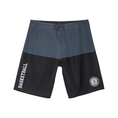 Boardshort Sintético Masculino Sublimado Brooklyn Nets Chumbo N699A - NBA
