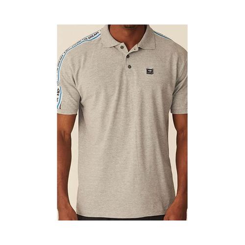Polo Especial Masculina Estampada Cinza Mescla 7460A - HD