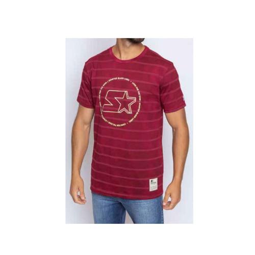 Camiseta Básica Masculina Estampada Vermelho Bordô T974A - Starter