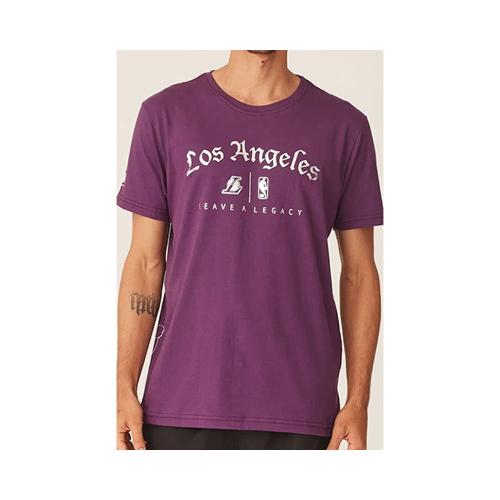 Camiseta Básica Masculina Estampada Los Angeles Lakers Roxa N512A - NBA