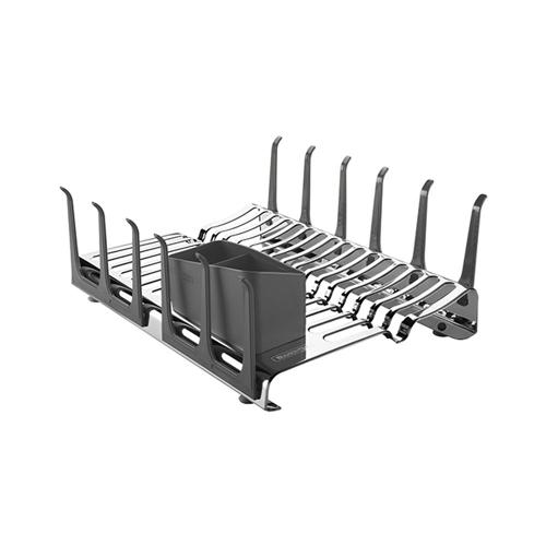 Escorredor de Louça em Aço Inox Plurale com Secador de Copos e Porta Talheres Grafite - Tramontina