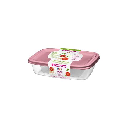 Conjunto de Potes Retangulares Fácil Rosa 3pçs - Sanremo