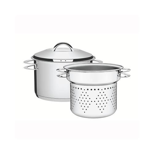 Jogo Cozi-Pasta Solar em Aço Inox Fundo Triplo com Alças 2pçs 24cm - Tramontina
