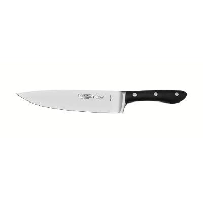 Faca Chef em Aço Inox e Cabo de Policarbonato com Fibra de Vidro ProChef Preta 8"- Tramontina