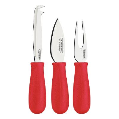 Conjunto para Queijo em Aço Inox e Cabos de Polipropileno Harmoniza Vermelho 3pçs - Tramontina