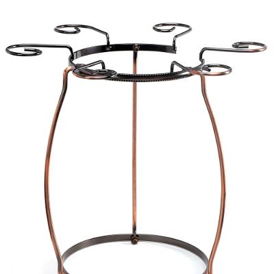 Suporte para Decanter e Taças de Vinho Secagem em Inox com Pintura Cobre