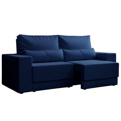 Sofá 3 Lugares Retrátil Sochi Linho Azul Marinho