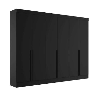 Guarda-Roupa Casal  Ana 6 PT 4 GV Preto 240 cm