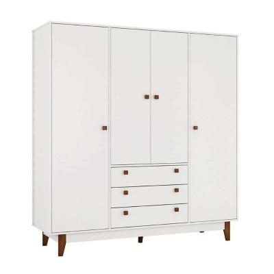 Guarda-Roupa Casal Retrô 4 PT 3 GV Branco