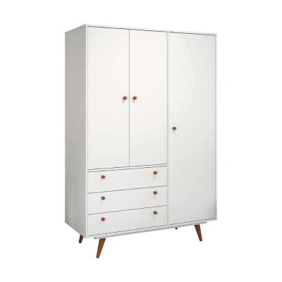 Guarda-Roupa Casal Retrô Plus 3 PT 3 GV Branco Acetinado
