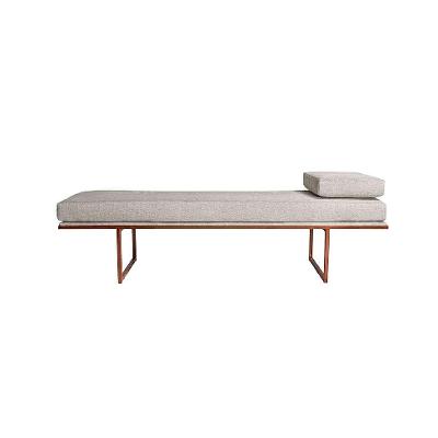 Banco 3 Lugares Galli Linho Bege e Dourado 180 cm