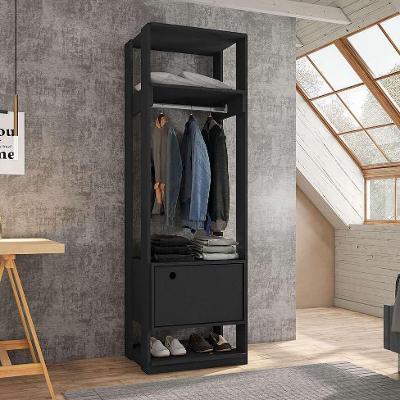 Guarda-Roupa Closet Titan 1 PT Preto