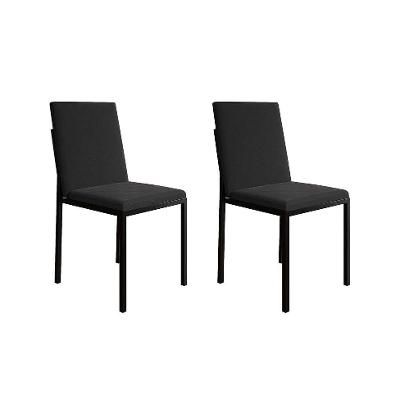 Conjunto com 2 Cadeiras Mônaco Veludo Preto