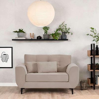 Sofá 2 Lugares Piacenza Suede Bege 152 cm