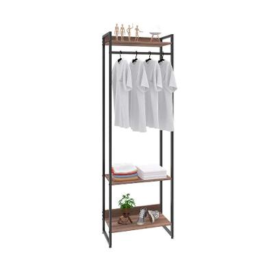 Guarda-Roupa Closet Studio Nogal e Preto 60 cm